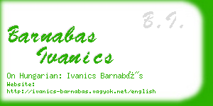 barnabas ivanics business card